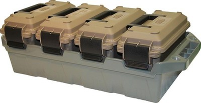 4 Pack MTM AC4C Brown Tactical Magazine Can Ammo Crate 23.6''L x 11.25''W x 7.5''H