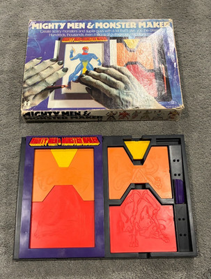 Mighty Men and Monster Maker Vintage 1979 TOMY Art Design Kit 17 Pieces & Tool