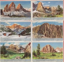 FIGURINE LIEBIG SERIE COMPLETA N°1664 CIME CLASSICHE DELLE DOLOMITI ANNO 1957