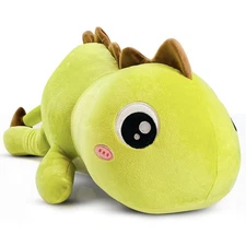 Rare 3.5 LB Large Cute Weighted Green Stuffed Animals Plush 24” Soft Dinosaur