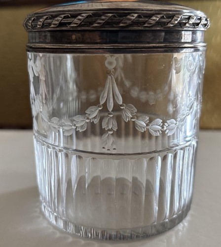 Antique French Robert Linzeler Sterling Silver Crystal Vanity Box Jar - Picture 19 of 20