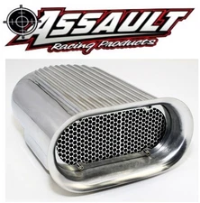 Polished Aluminum Hilborn Style Finned Hood Air Scoop Kit - Single 4 BBL Carb