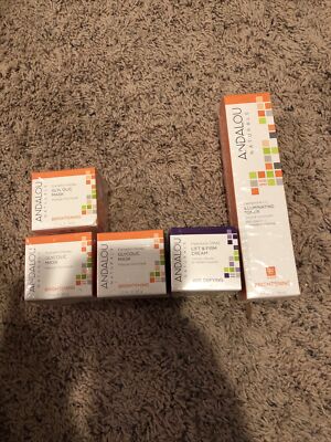 Lot of 5 Andalou Naturals Products Lift & Firm Cream, 3 Glycolic Masks, 1 Toner