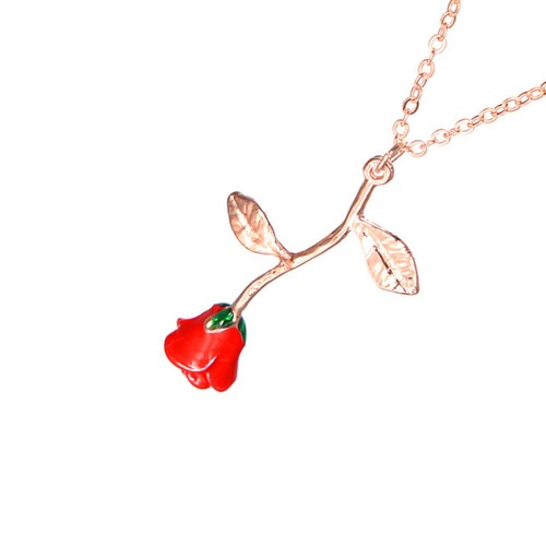 SAVITA Colliers Cœur Rouge Pour Femme, Collier Pendentif