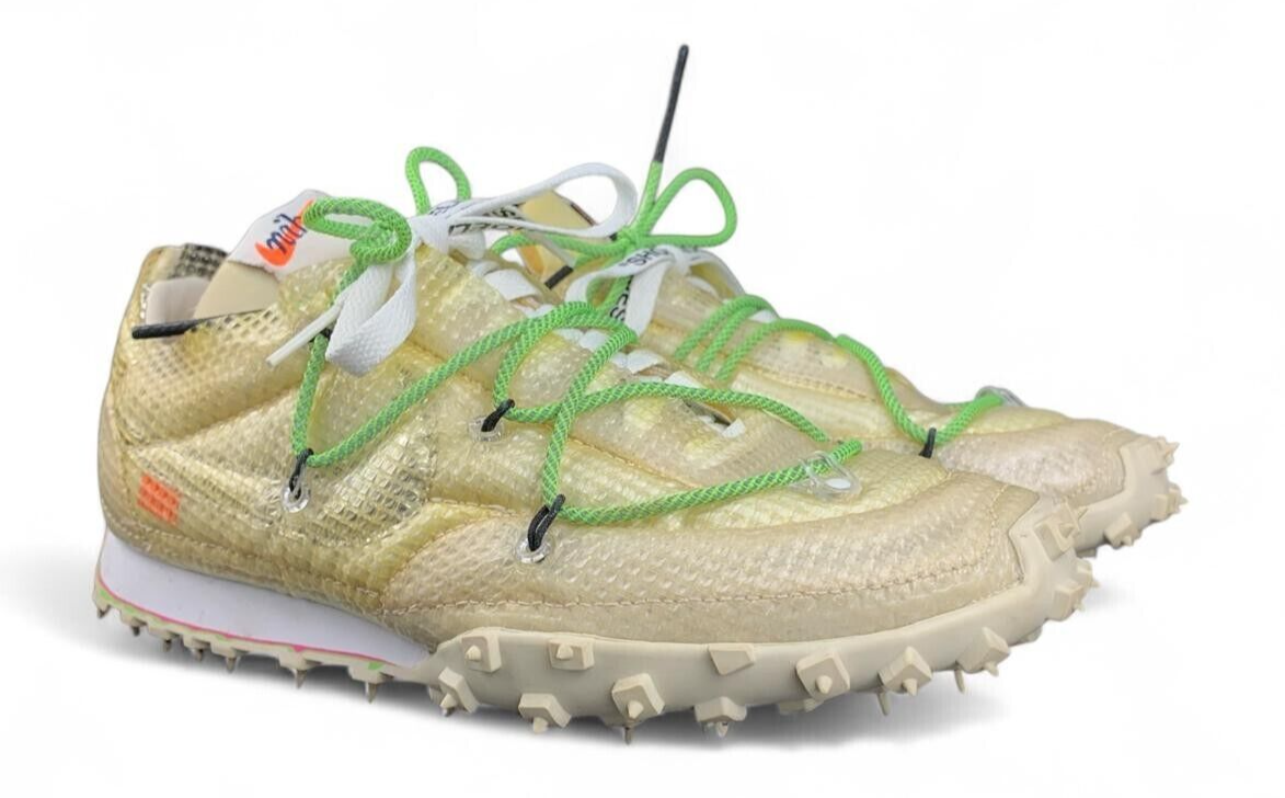 OFF WHITE X NIKE NIKE OFF WHITE WAFFLE RACER SNEAKERS DONNA BEIGE EU38 5 US8 CD8180 100 AUTENTICHE