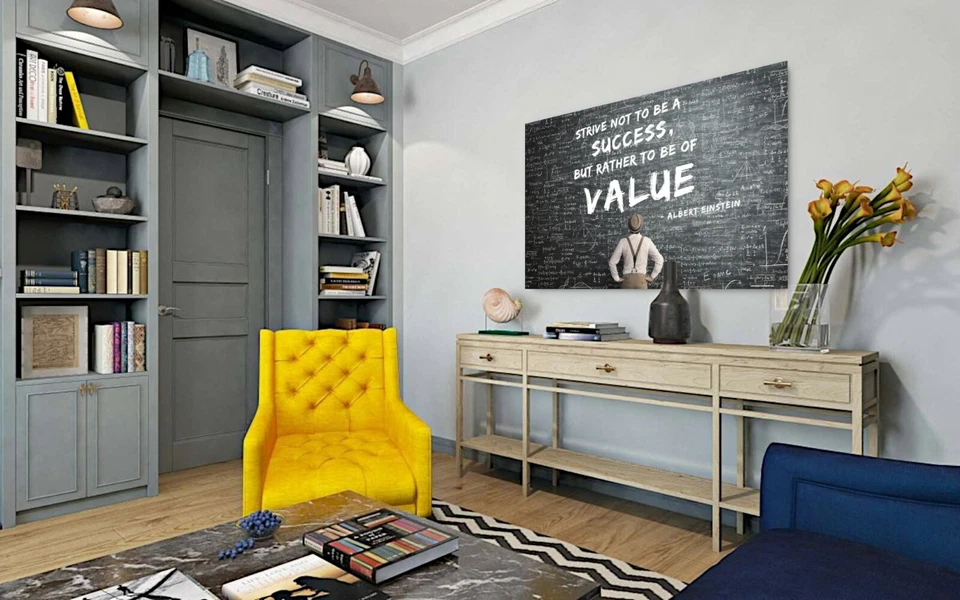 ALBERT EINSTEIN Bussiness Success Home Work Art Decor Motivation POSTER CANVAS - Image 2 of 4