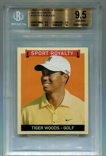 2008 UD Goudey Tiger Woods Mini Redback BGS 9.5 