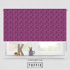 124- Blossom Small Burgundy Flower Dark Roller Blind -various sizes, blackout