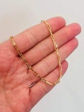 Gold Filled 2mm Paperclip Bracelet Dainty 18K Gold Link Chain, 7" 7.5"