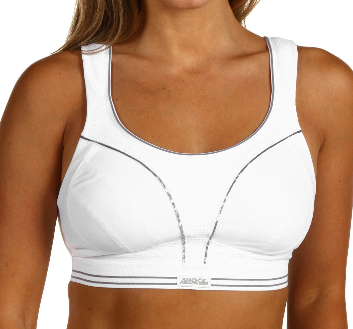 SALE Shock Absorber Sports Bra Running Gym Fitness Total Support Level 4  white