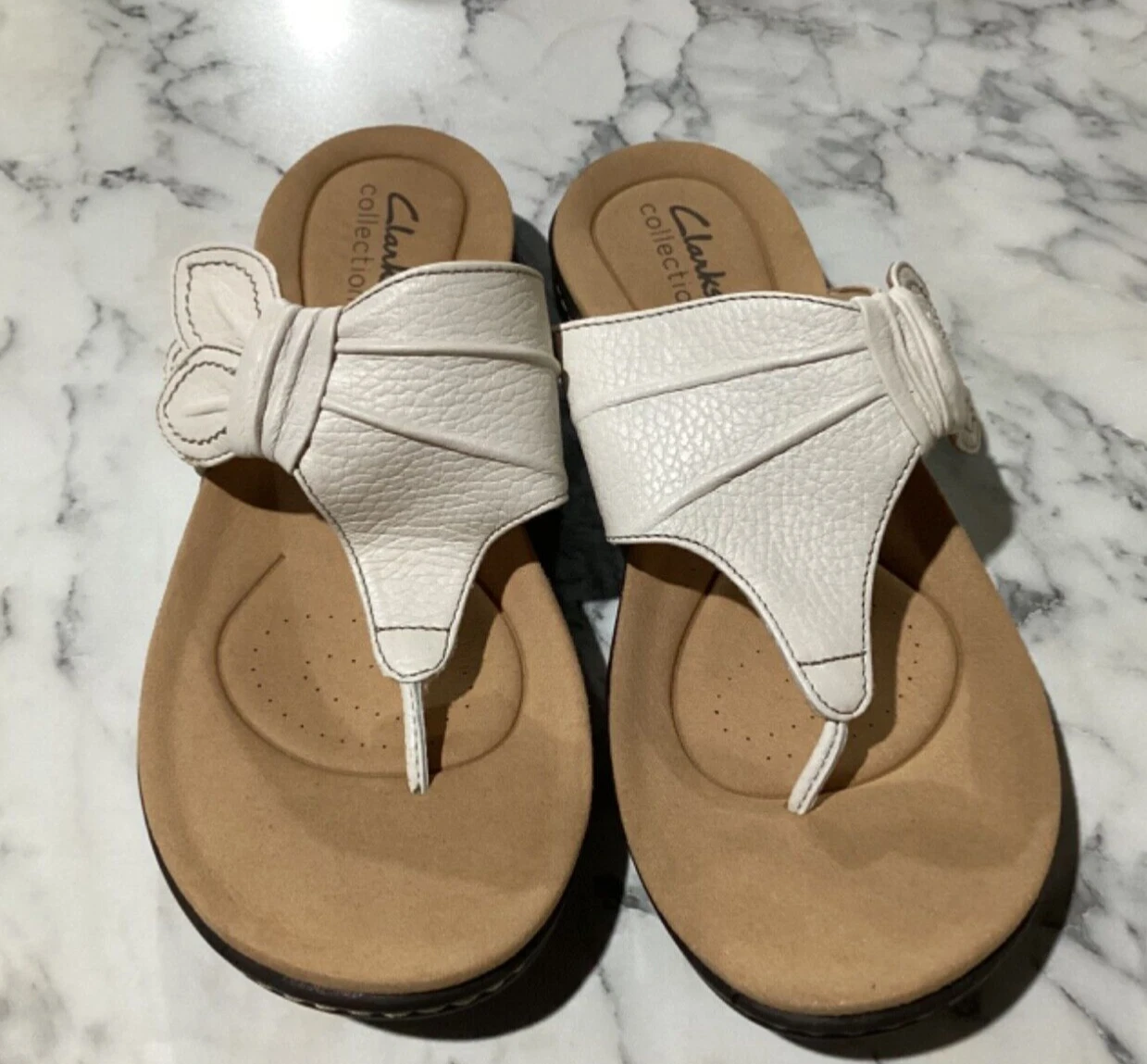 Clarks Collection Laurieann Rae sandalo donna 7 bianco scarpe comode NUOVO