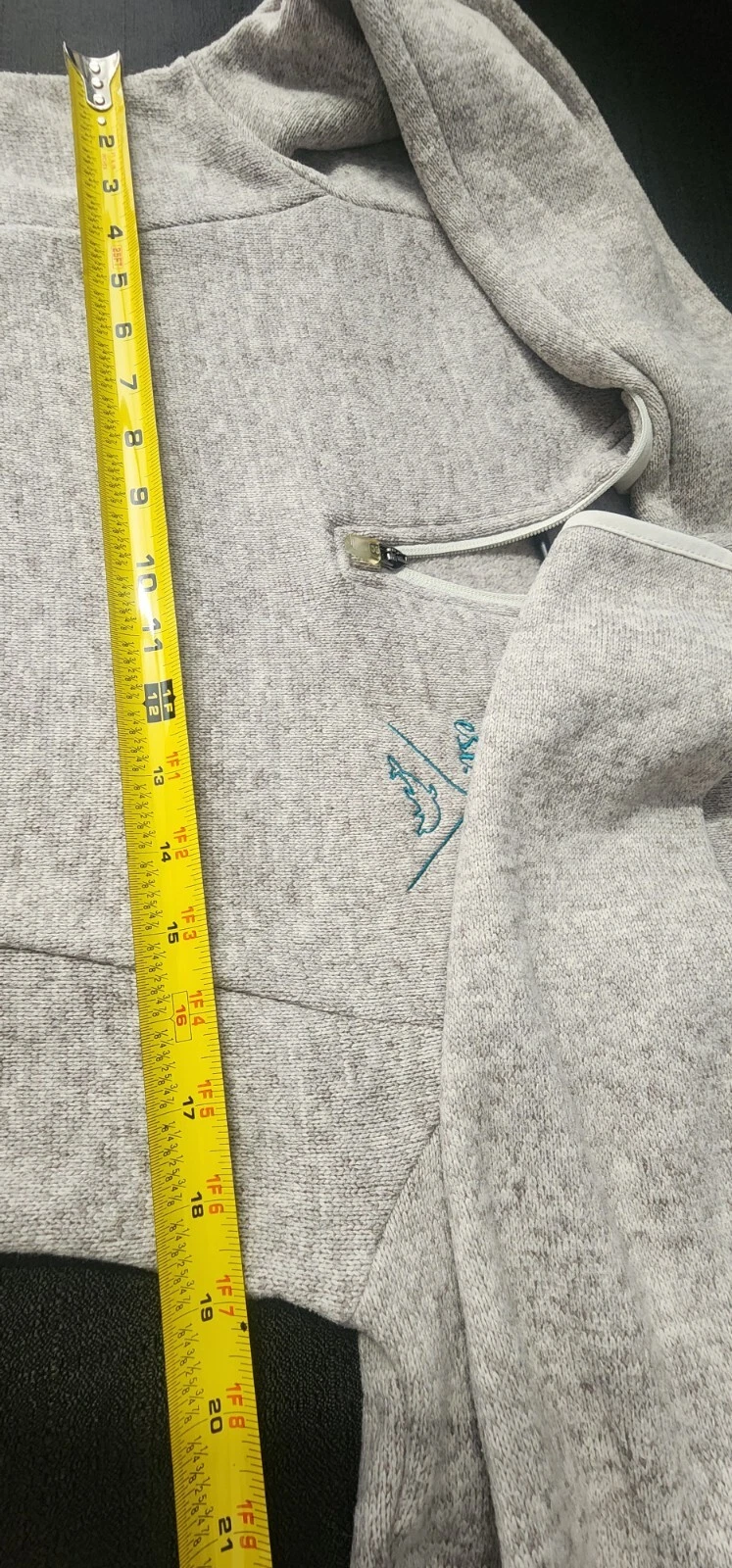 VETEMENTS Charles River Apparel Taglia Media 1 4 Zip Pullover Felpa con Cappuccio Giacca NUOVO Grigio