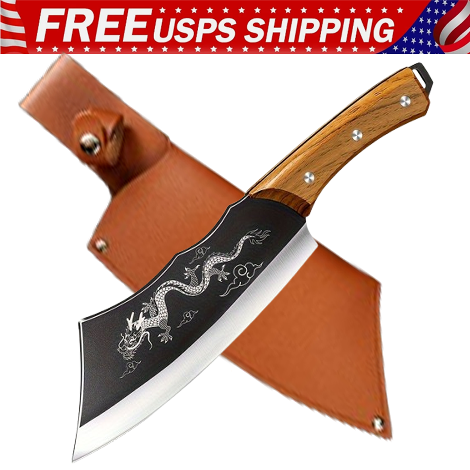 Knife Set Meat Chopper Cleaver Chef Knife Diswasher Safe BBQ Outdoor Knife-image