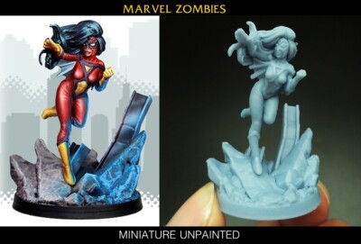 MARVEL ZOMBIES BRETTSPIEL AUTHENTISCH Modell Miniatur SPIDER WOMAN unbemalt