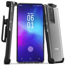 For Samsung Galaxy S20 Ultra Belt Clip Case Slim Clear Cover with Holster