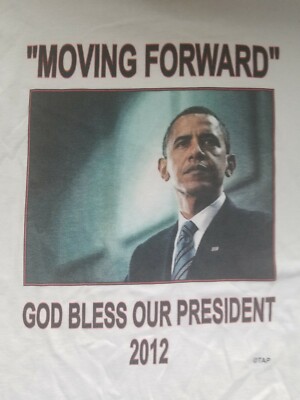VINTAGE GILDAN GOD BLESS OUR PRESIDENT BARACK OBAMA AND FAMILY XL T-SHIRT A7