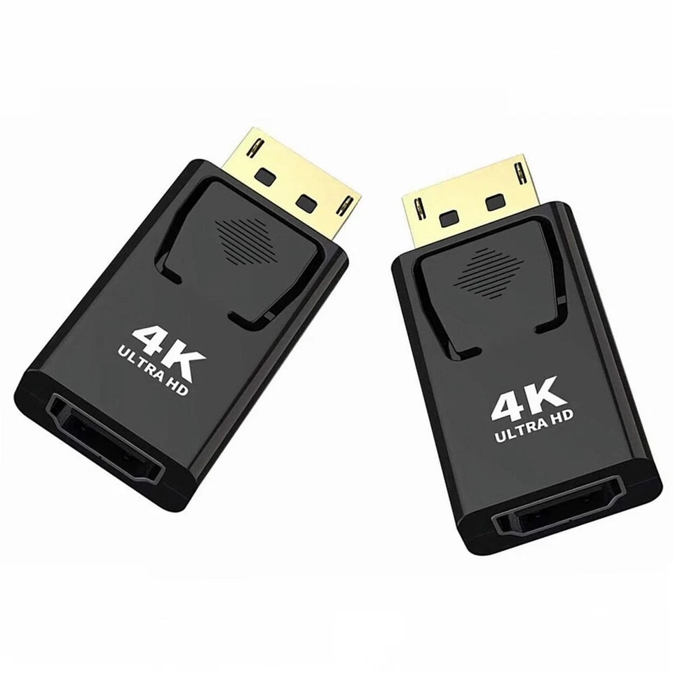 2x Displayport > HDMI Adapter DP Konverter Stecker 1080p Full HD Audio Video 4K - Bild 2 von 4