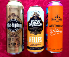 SET x 3 EMPTY LITHUANIAN BEER CANS 500/568ml VOLFAS ENGELMAN HELLES, SVYTURYS