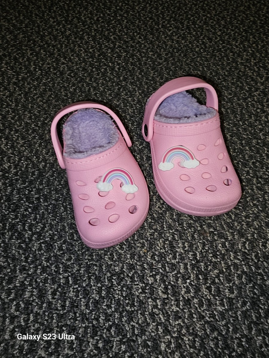 Capelli New York Pink Croc Unicorn Clog Shoe Faux Fur Lined CNY Kid 6/7 NWT