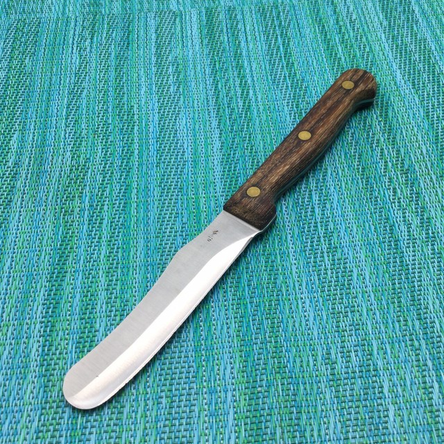 Sandwich Spreader Knife Stainless 4” Blade Full Tang Rivets Wood Handle