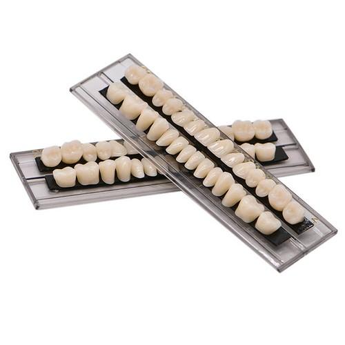 Protesi dentale resina acrilica 23# A2 set completo denti tonalità superiore inferiore denti USA - Foto 8 di 8