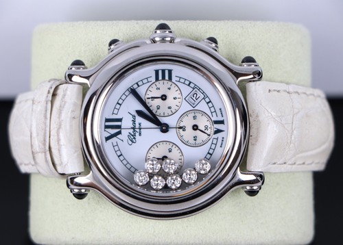 $9,500 Chopard Happy Sport 7 Floating Diamond 38mm Chronograph Quartz Watch 8267 - Picture 7 of 8