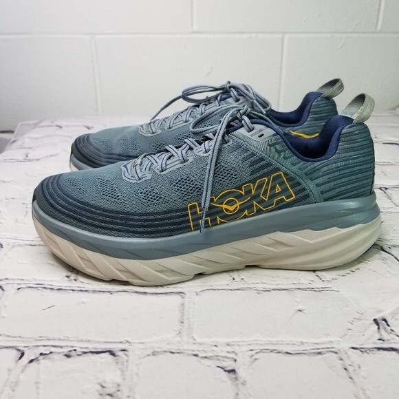 Hoka Bondi 6 majolica blue running maximalist shoes mens 