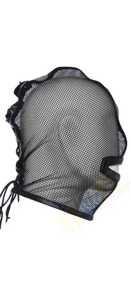  Máscara Gimp disfraz imitación cuero con malla.  Boca abierta  Foto 2 de 3