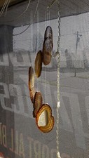Agate Windchimes - Small - Natural Color Agate Slabs with Bamboo style hanger