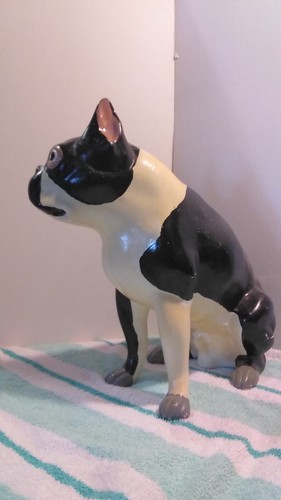 Vintage LARGE Boston Terrier Dog Figurine Ceramic 11"H X 11"L - Picture 4 of 12