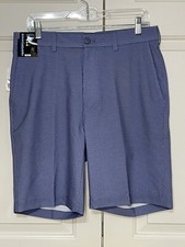 NWT Roundtree  Yorke Performance size 32 blue plaid classic fit shorts mens