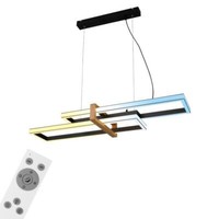 Briloner Cct Led Pendelleuchte Frame Nested Schwarz Mit Holz 44W