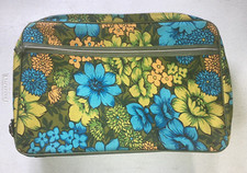 Vintage Bantam Travelware Fabric Suitcase Luggage 20 x 13 Floral Flowers Groovy