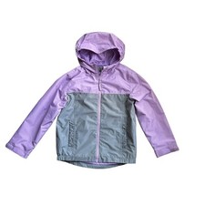 Eddie Bauer Girls Windbreaker Jacket EUC M 10/12 Gray Purple