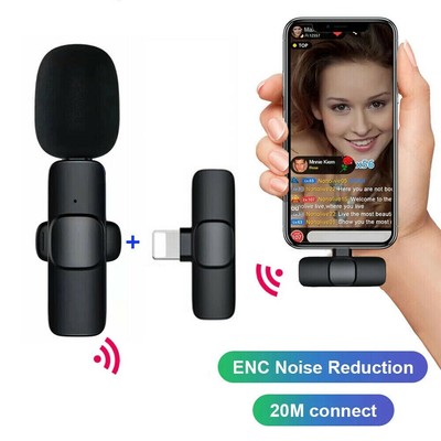 Lavalier Mini Microphone Wireless Audio video recording, you tube, tik tok