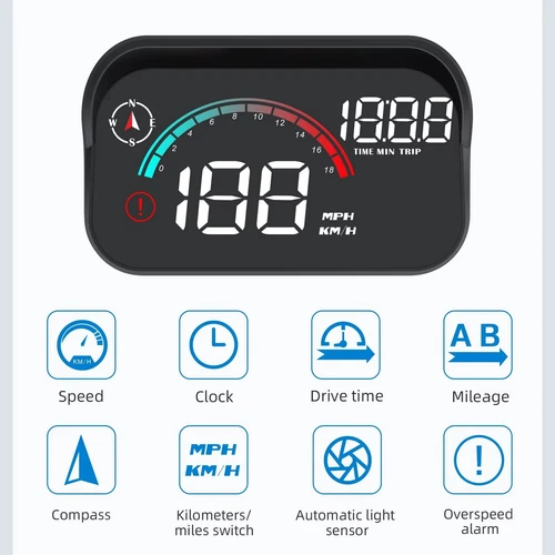 Head-Up-Display GPS Auto Universal HUD Geschwindigkeit Anzeige RPM Alarm - Bild 4 von 14