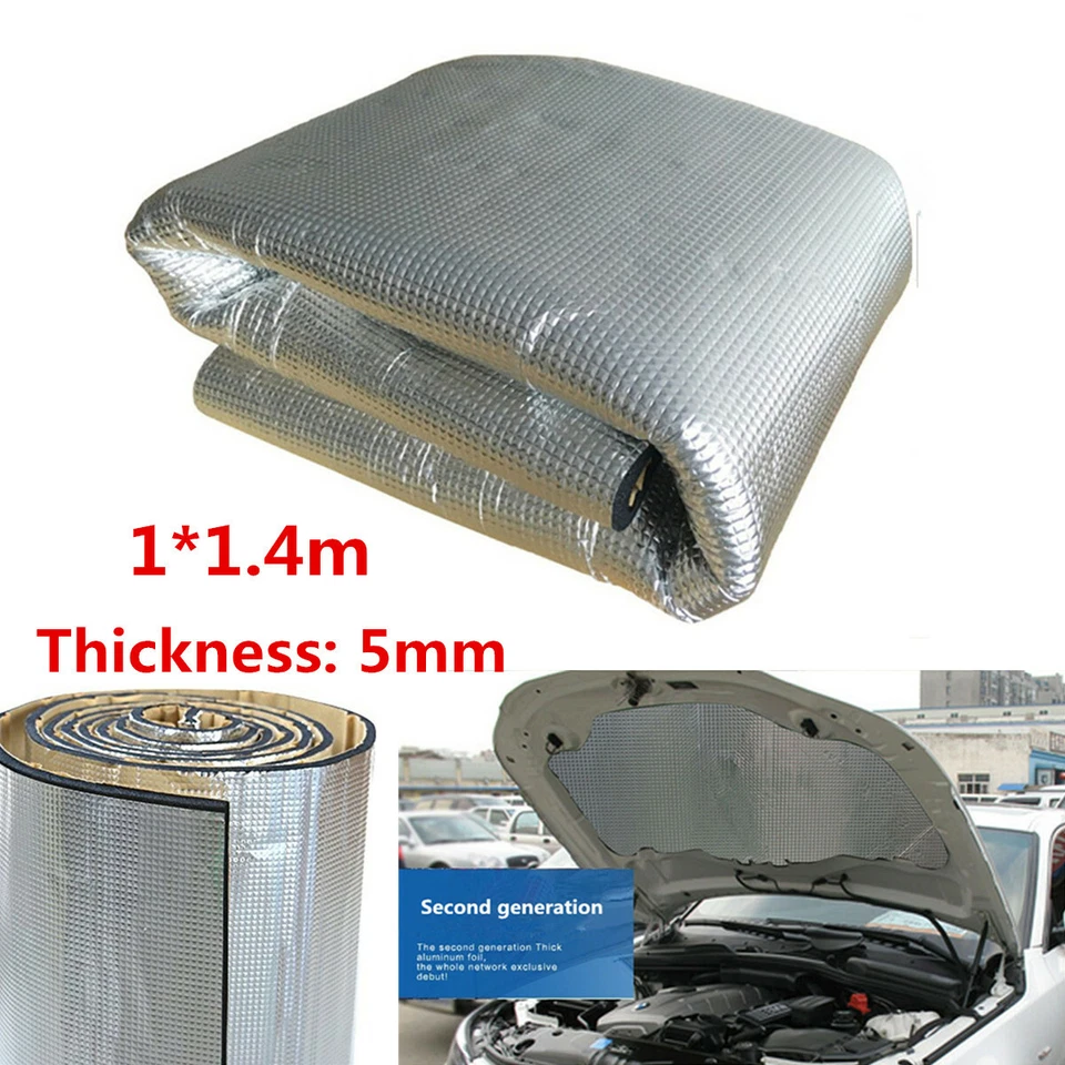 Alfombrilla térmica para motor de automóvil de 5 mm almohadilla absorbente de sonido protector capó de aislamiento de ruido 1 * 1,4 m Foto 2 de 4