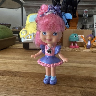 4'' VINTAGE 1993 MATTEL LI'L LIL SECRETS MINI DOLL PINK HAIR PURPLE + PINK DRESS