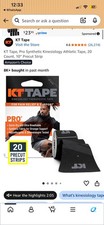 KT Tape, Pro Synthetic Kinesiology Athletic Tape, 20 Count, 10  Precut Strip