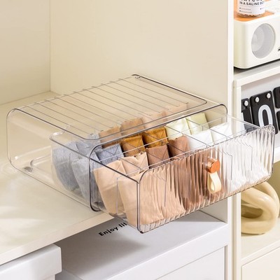 Underwear Organizer for Closet, Acrylic Socks Bra Underwear Drawer Organizer ...