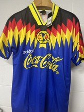 Aguilas del America Away 94/95 - Vintage Jersey Soccer- Blue - URIEL #0  Size L