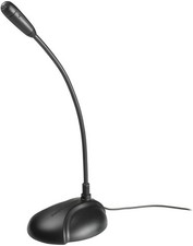 Audio-Technica ATR4750 Gooseneck Desk Microphone, Omnidirectional, 3.5mm, Black