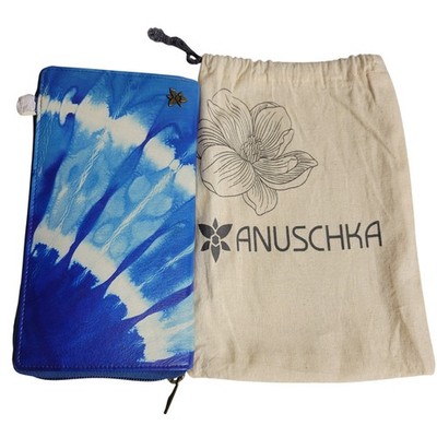 Anuschka Leather Accordion Wallet Clutch Hand Painted Shoulder Strap Zip Around 