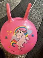 Hüpfball Kinder mit 2 Griffe - Rosa - Einhorn
