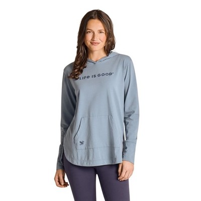 Life Is Good Crafty LIG Crusher-FLEX Hoodie Tunic Women's Sweatshirt, Slate Blue