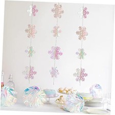 24 Pcs 3D Hanging Snowflake Decorations Christmas Glittery Hanging Pink
