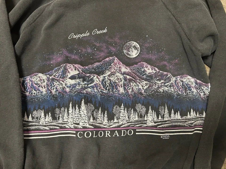 Sudadera De Colección Años 90 Cripple Creek Colorado Esquí Diseño Envolvente XL Foto 3 de 4