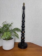 Tall Ebonised HardWood Turned Table/floor Lamp Statement Lamp Heavy