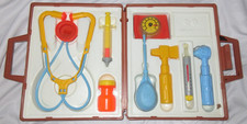 Vintage Fisher-Price Doctor Kit Medical Play Set Stethoscope Tools In Carry Case