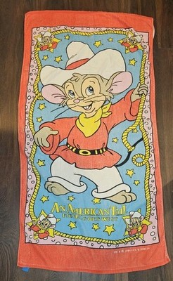 Rare Model! Disney's An American Tale Fievel Goes West Beach Towel-1991
